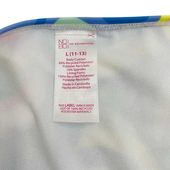 No Boundaries NOBO Multicolor Swirl Bikini Set Juniors Size 11-13 - Picture 16 of 16